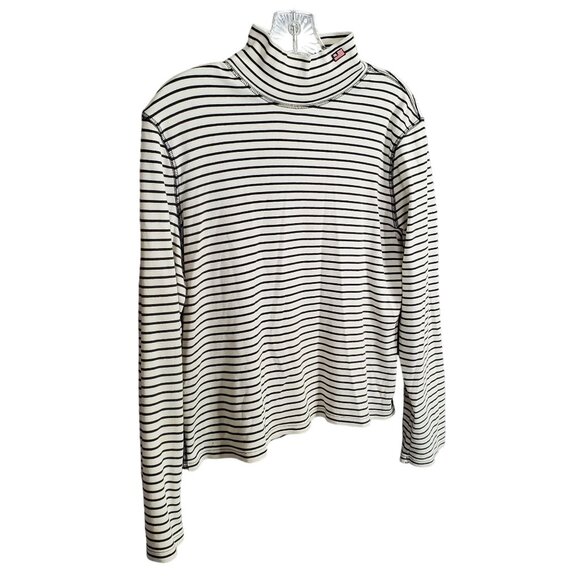 RL Polo Jeans Juniors Sz XL Turtleneck Flag Logo Lightweight Cotton Knit Striped - Picture 2 of 9